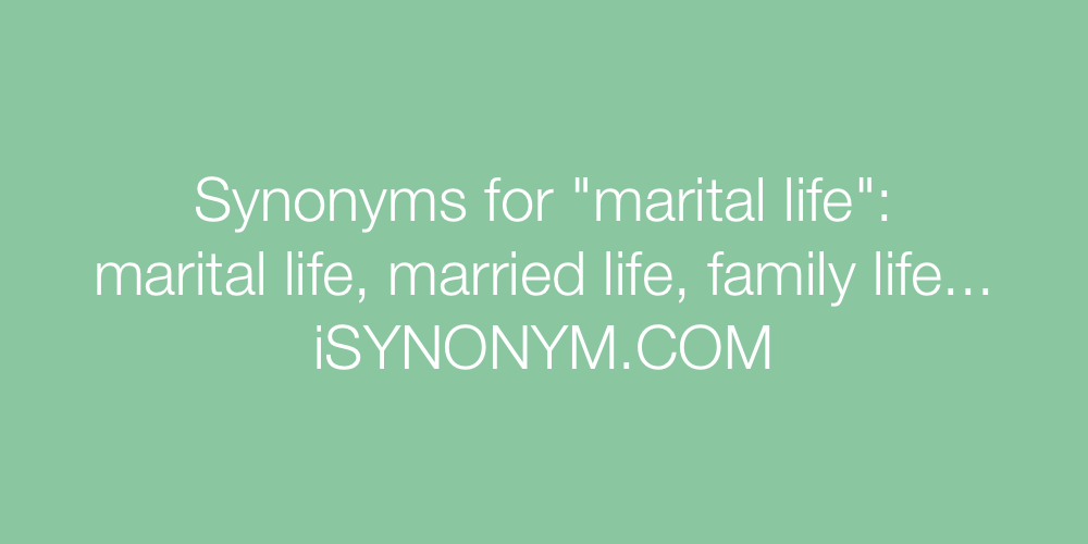 Synonyms marital life