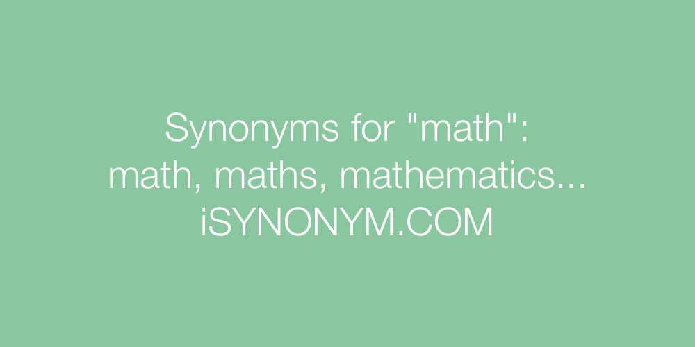 Synonyms math