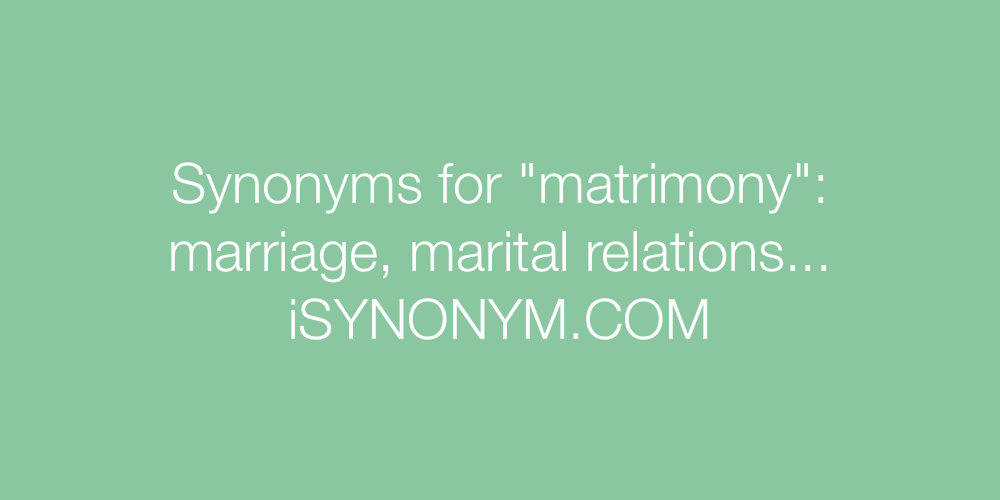 Synonyms matrimony