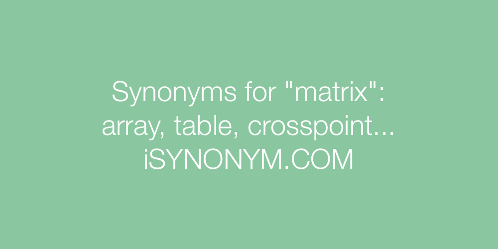 Synonyms matrix