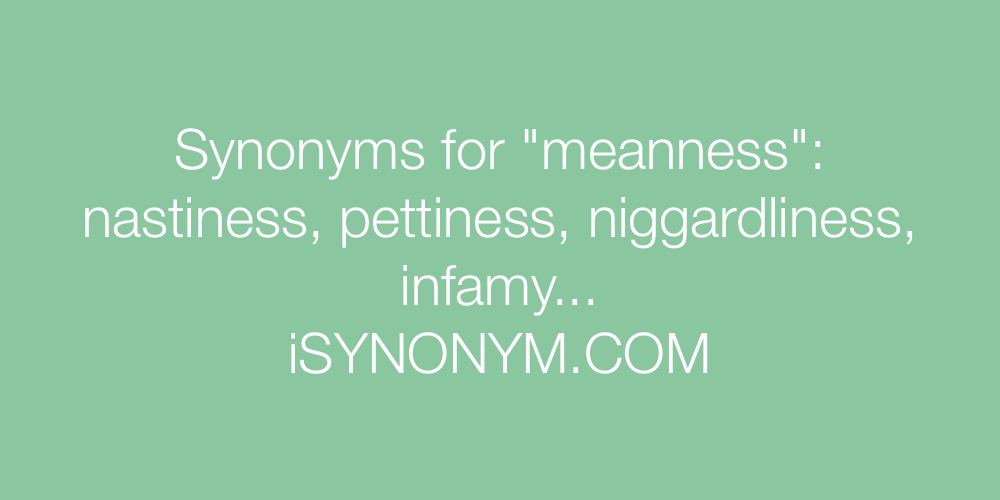 Synonyms meanness