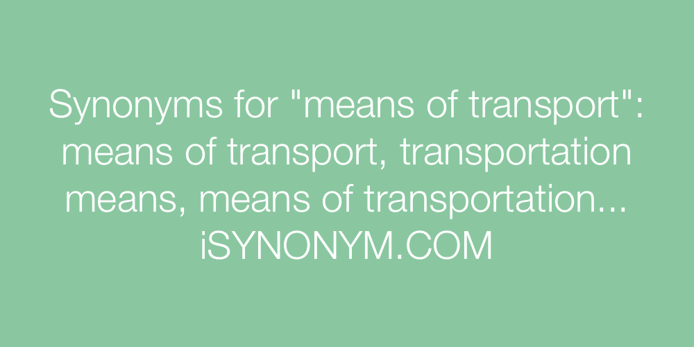Synonyms means of transport