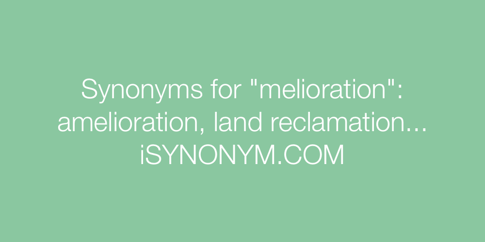 Synonyms melioration
