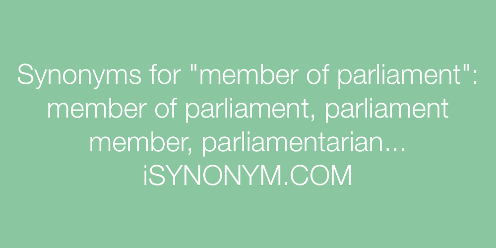 Synonyms member of parliament