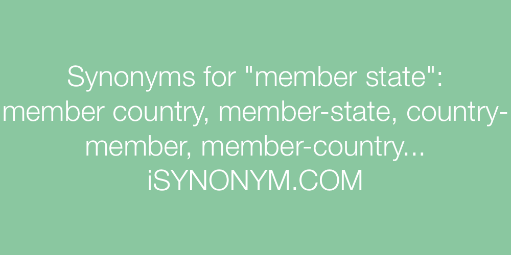 Synonyms member state