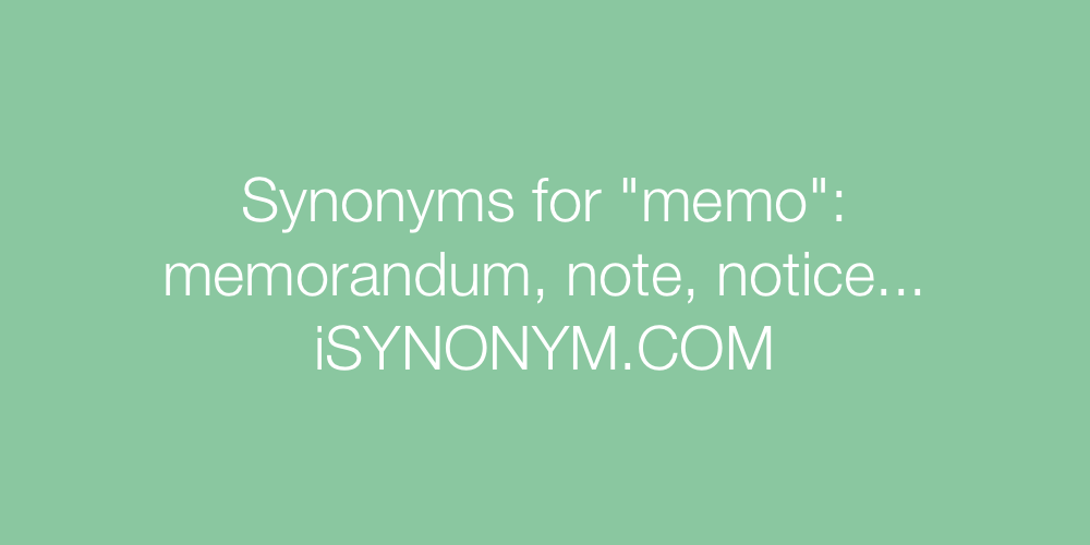 Synonyms memo