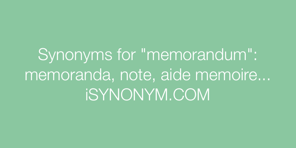 Synonyms memorandum