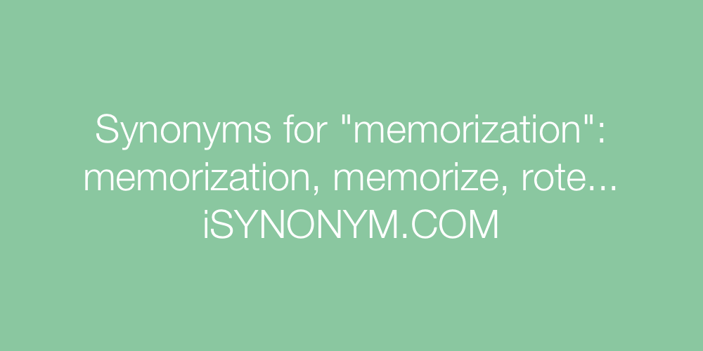 Synonyms memorization