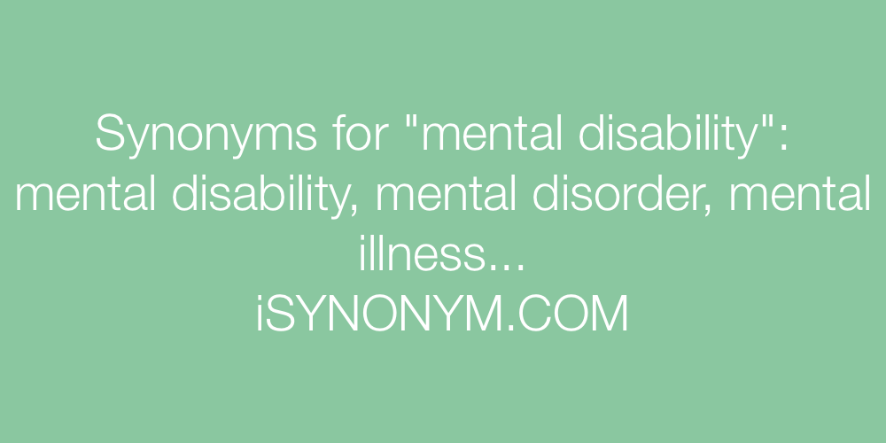Synonyms mental disability