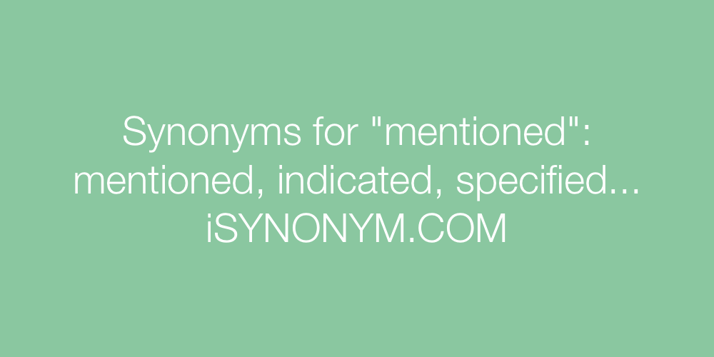 Synonyms mentioned