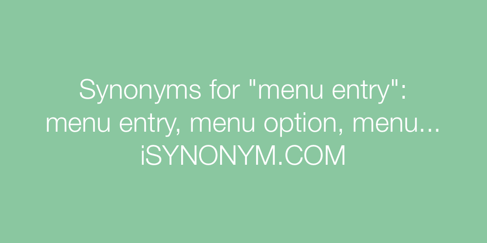 Synonyms menu entry