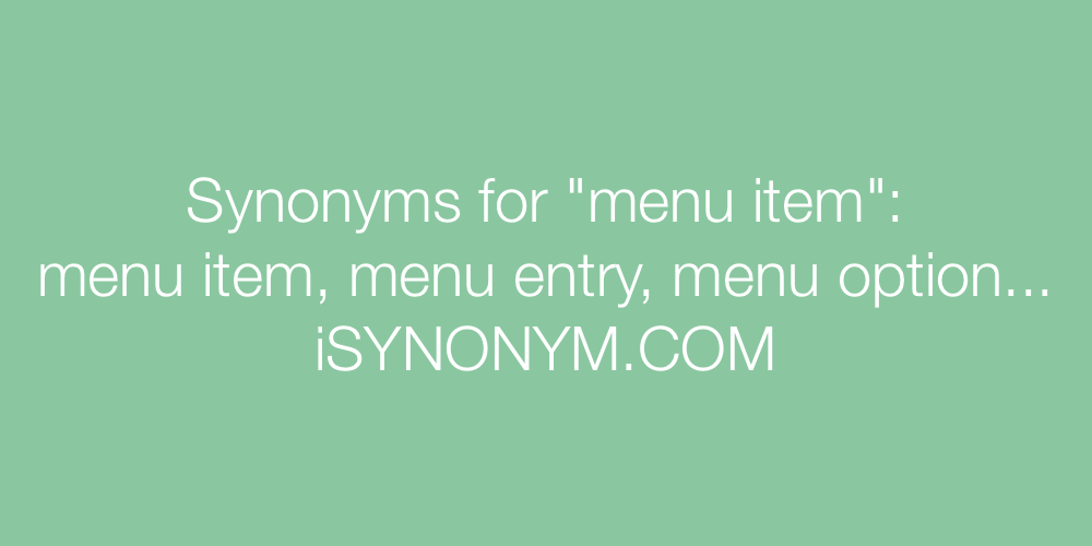 Synonyms menu item