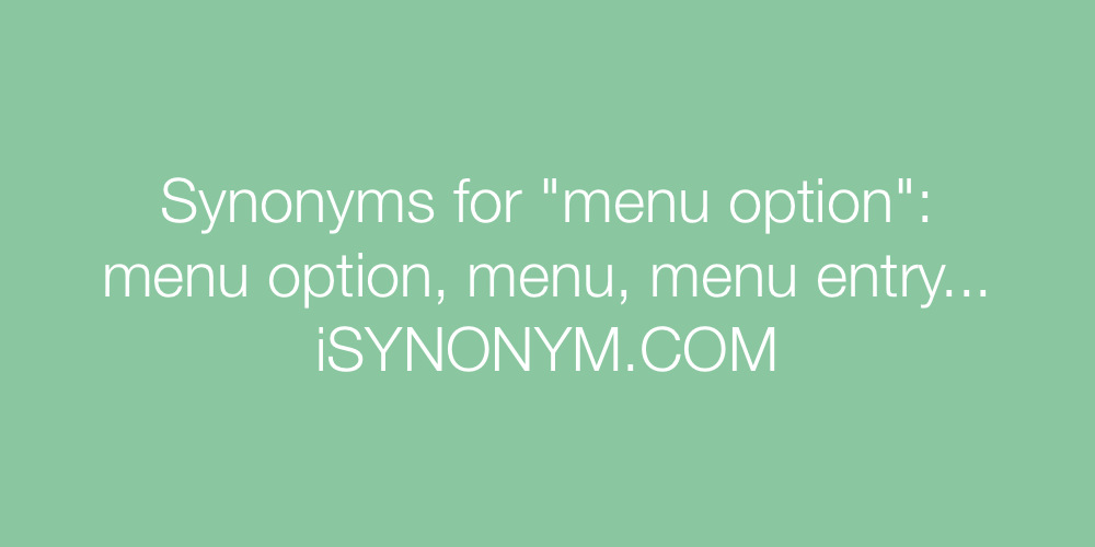 Synonyms menu option