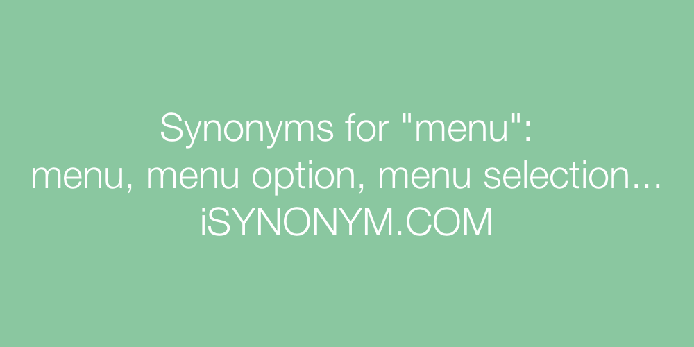 Synonyms menu