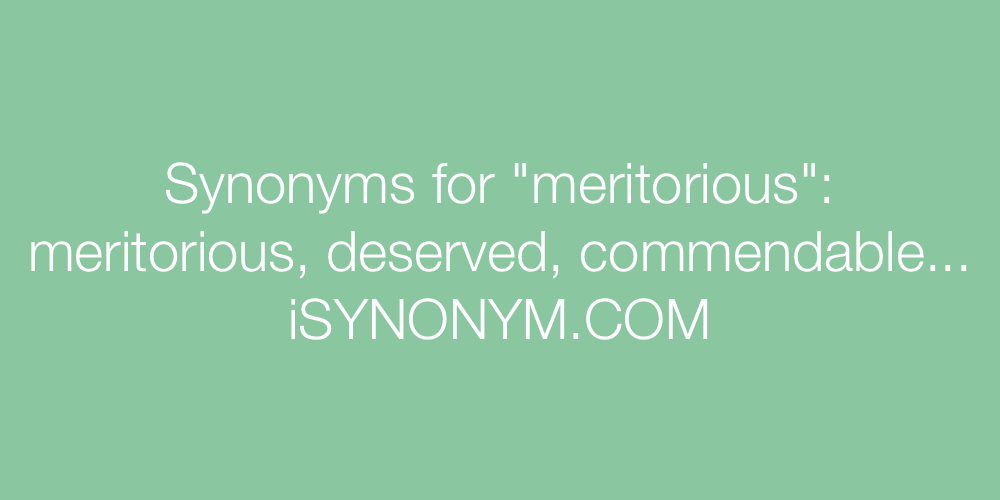 Synonyms meritorious