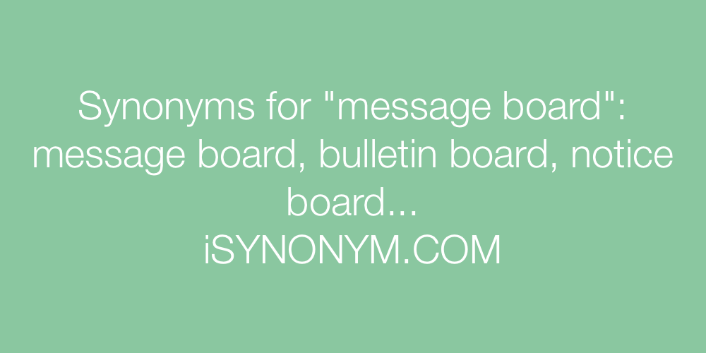 Synonyms message board
