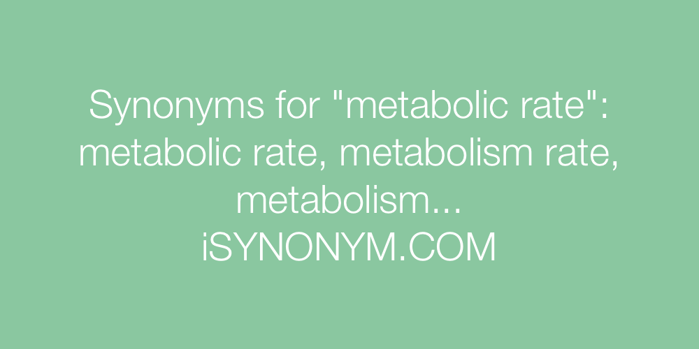 Synonyms metabolic rate