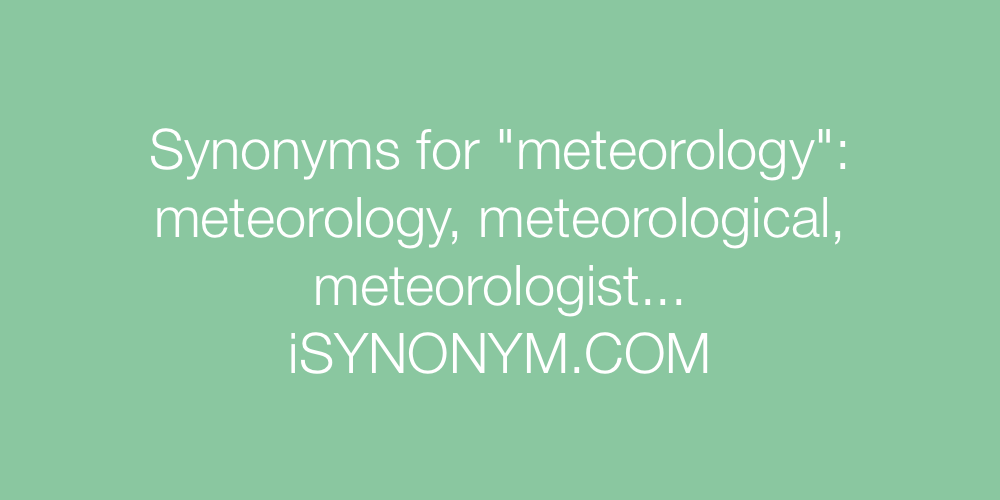 Synonyms meteorology