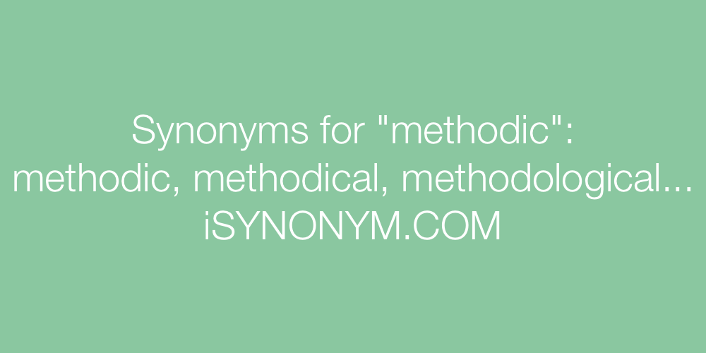 Synonyms methodic