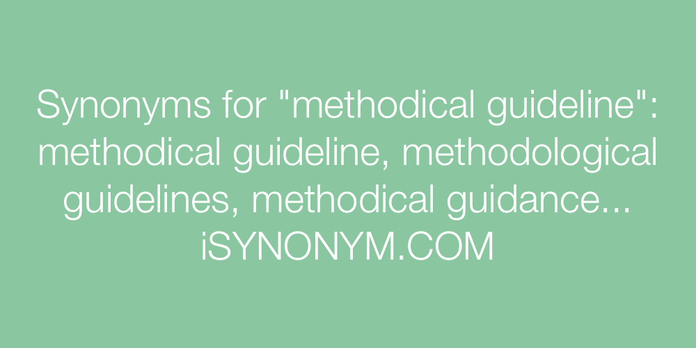 Synonyms methodical guideline