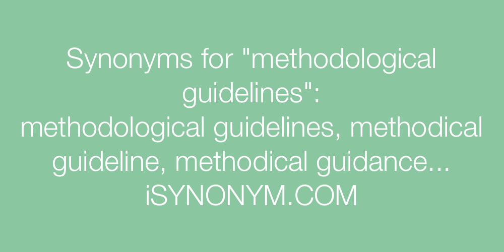 Synonyms methodological guidelines