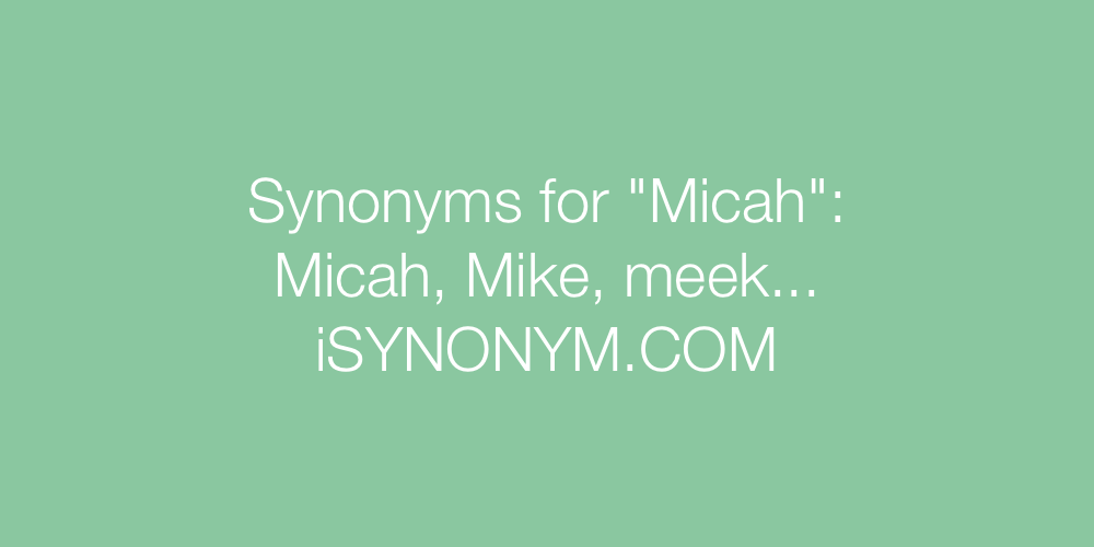 Synonyms Micah