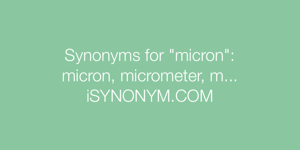 Synonyms micron