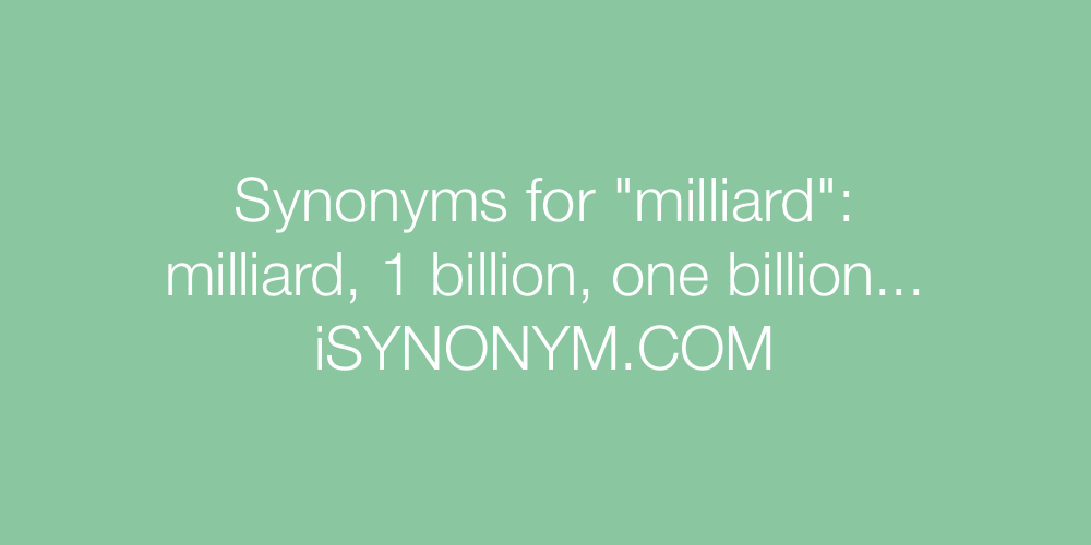 Synonyms milliard