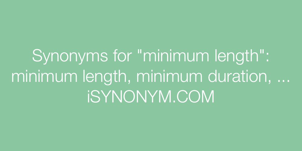 Synonyms minimum length