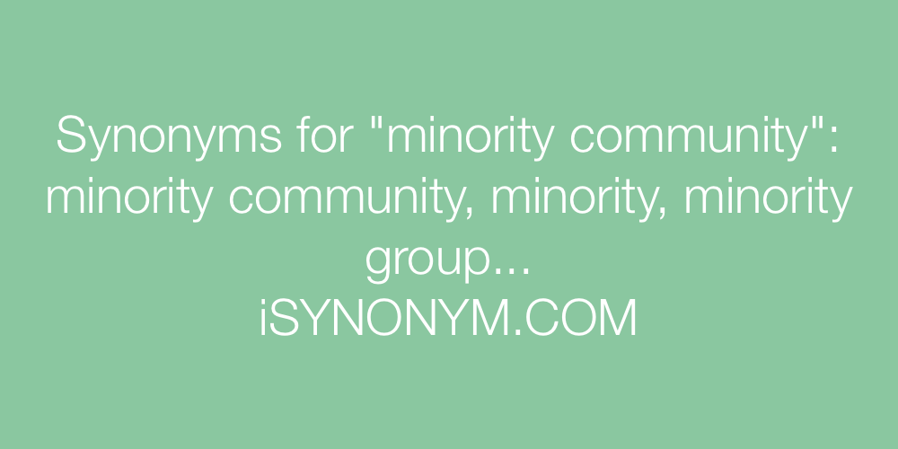 Synonyms minority community