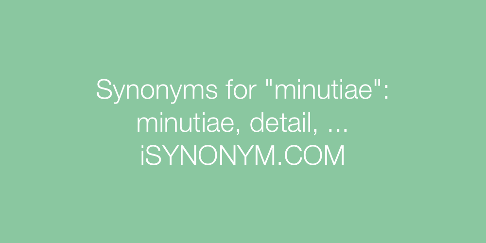 Synonyms minutiae