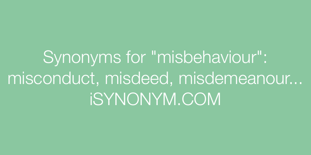 Synonyms misbehaviour