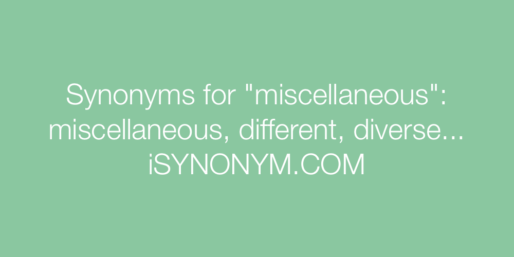 Synonyms miscellaneous