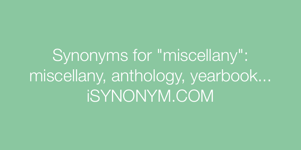 Synonyms miscellany