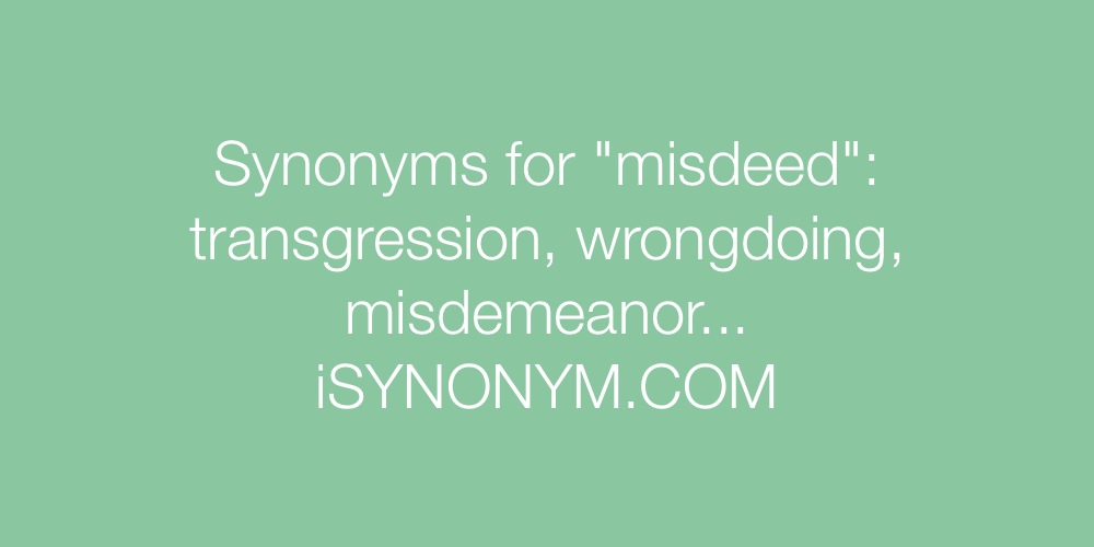 Synonyms misdeed