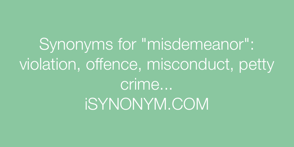Synonyms misdemeanor