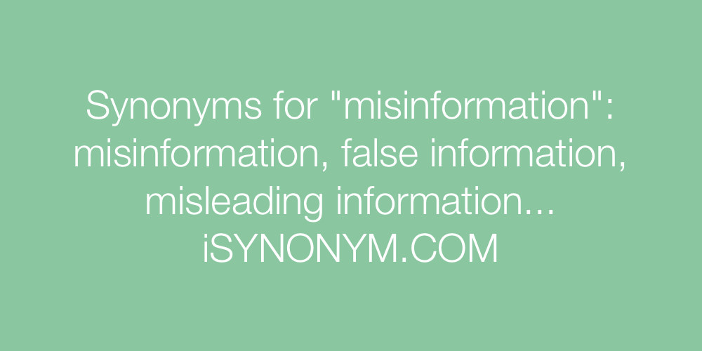 Synonyms misinformation