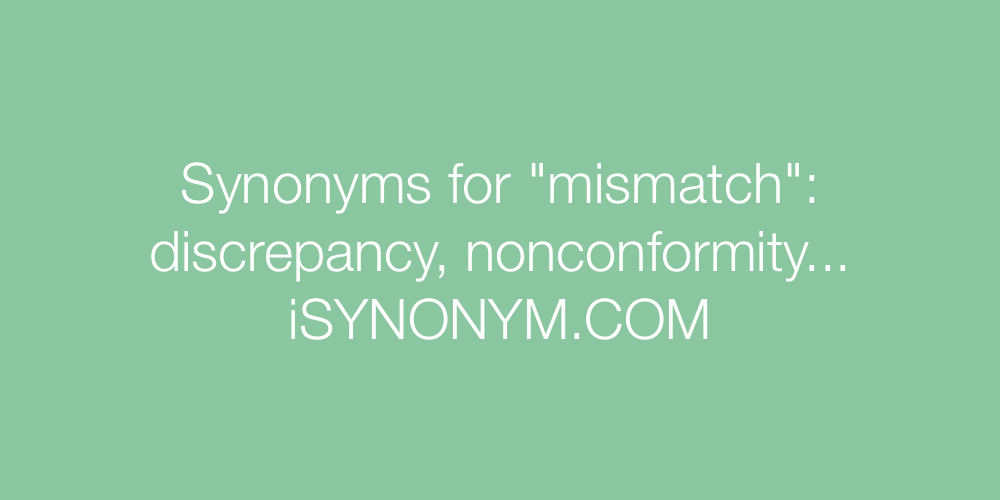 Synonyms mismatch