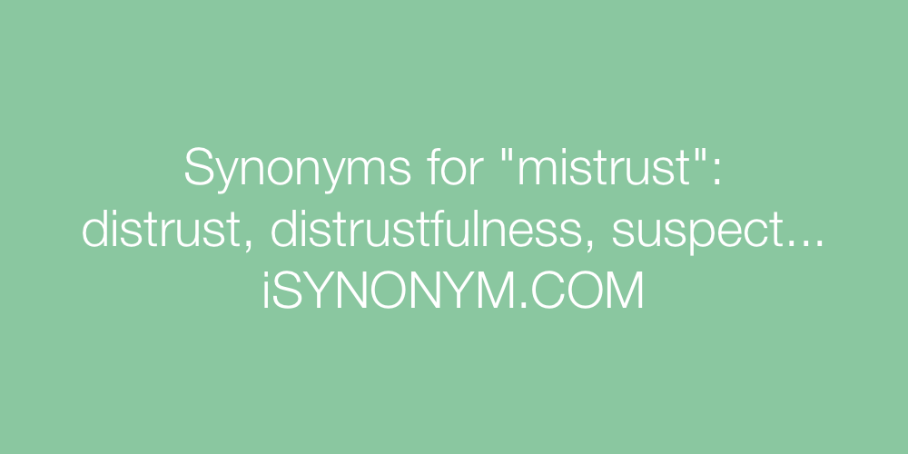 Synonyms mistrust