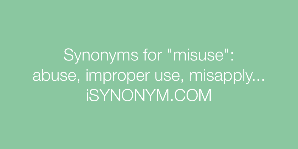 Synonyms misuse