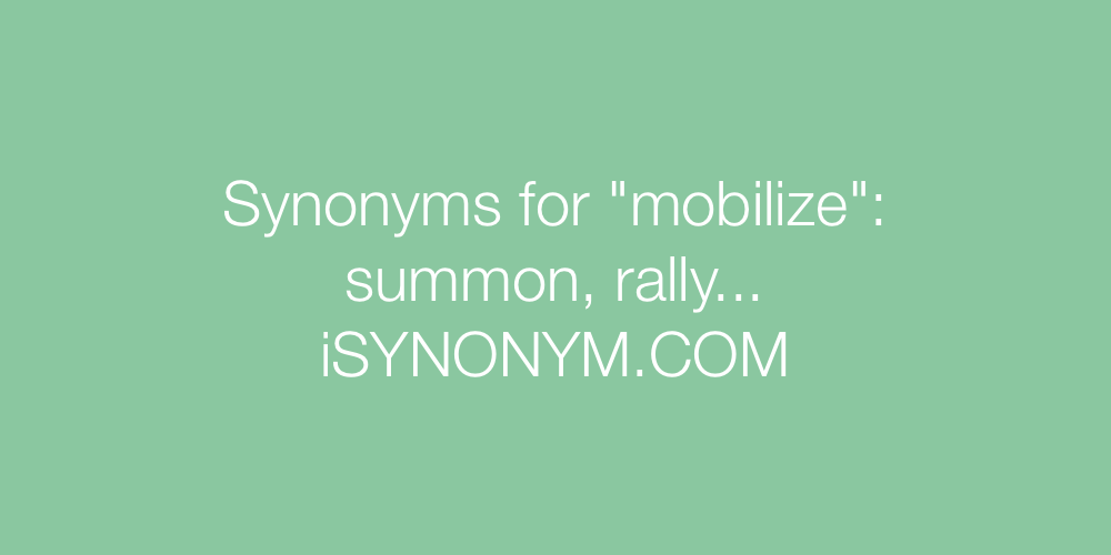 Synonyms mobilize