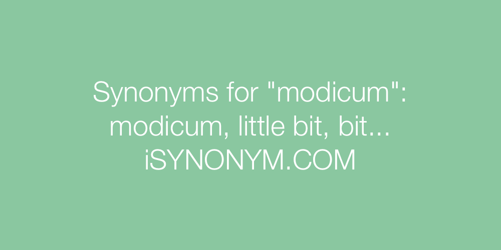 Synonyms modicum