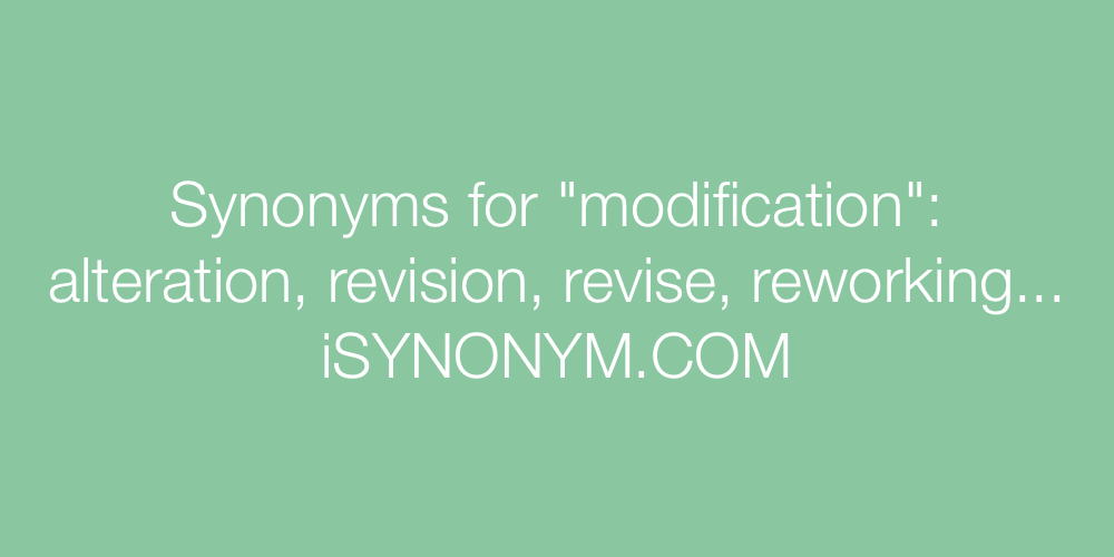 Synonyms modification
