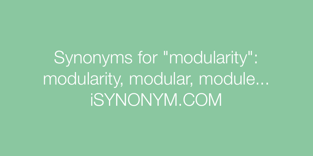Synonyms modularity