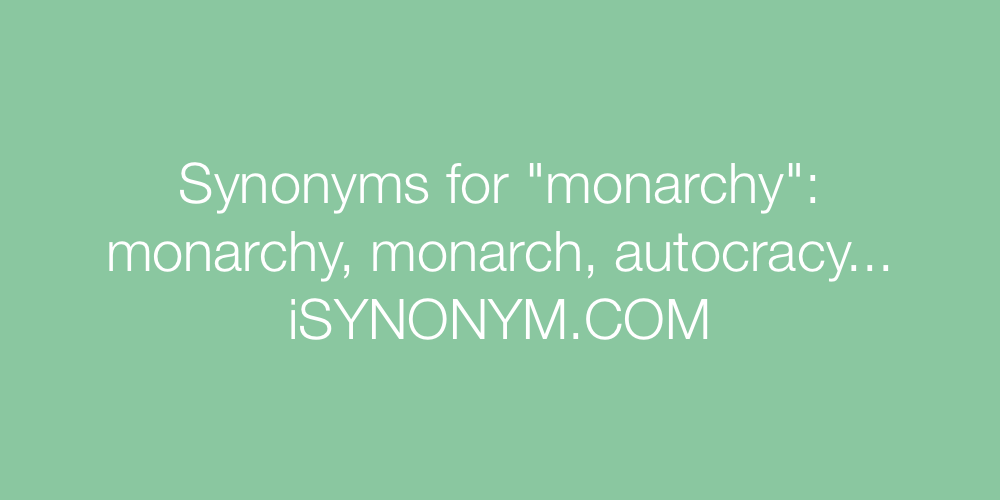 Synonyms monarchy