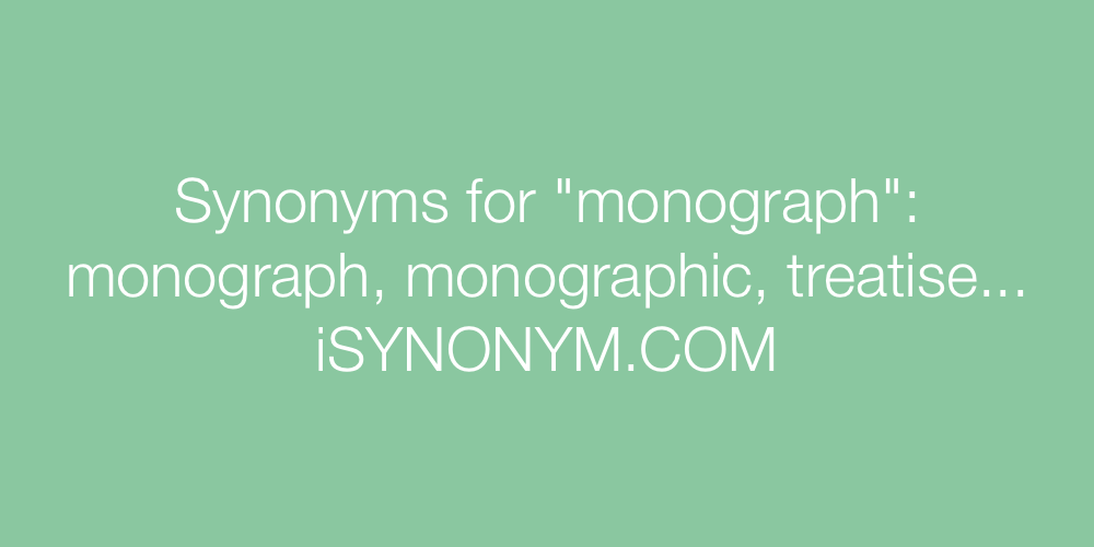 Synonyms monograph