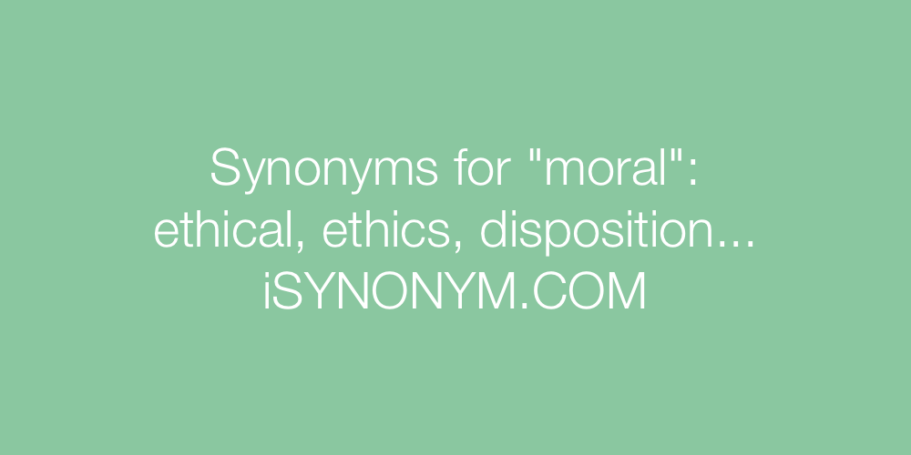 Synonyms moral