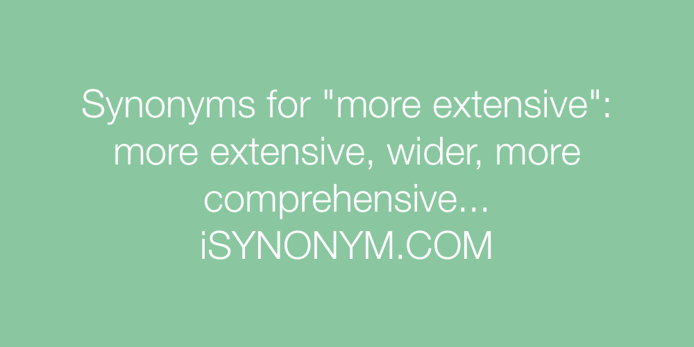 Synonyms more extensive