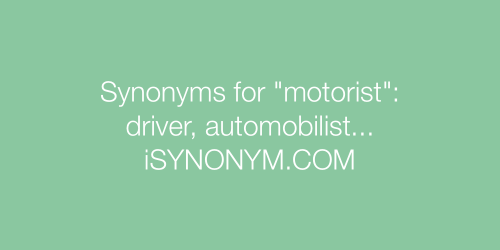 Synonyms motorist