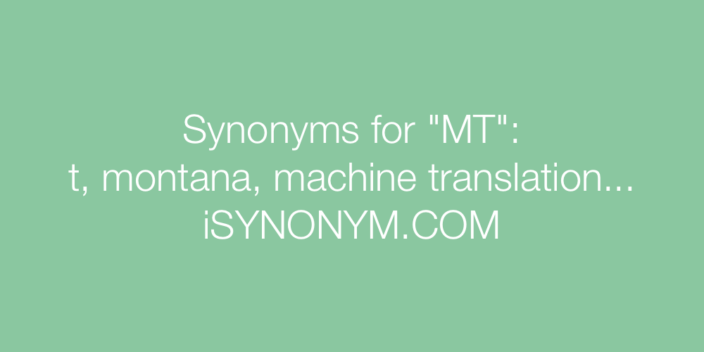Synonyms MT